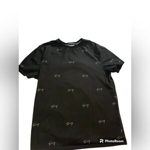 🌹Tommy Hilfiger Men's T-Shirt Logo Signature Short-Sleeve Black Size Médium